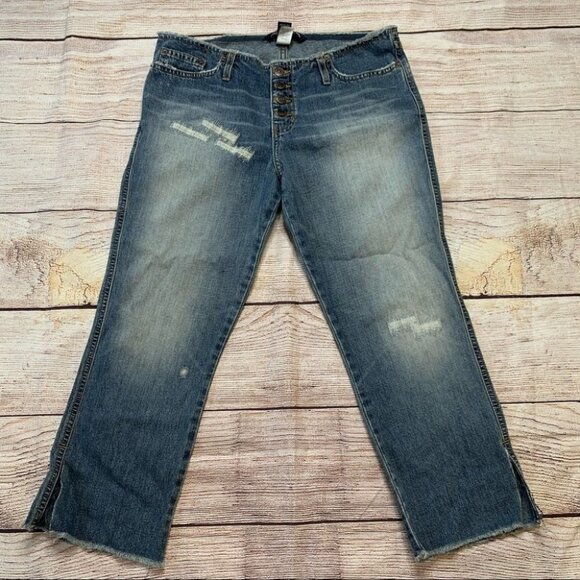 Vintage Denim - Vintage Abercrombie and Fitch Y2K raw Hem Low rise jeans size 8